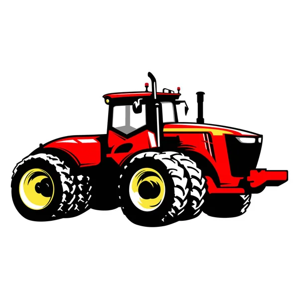 Tractor Rojo Farm Machine Vector Ilustración Stock — Vector de stock