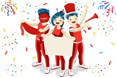 Kalabalığı eğlendirmekten izole futbol fanlar. Futbol taraftarları Stadyumu'nda, kalabalık kişi kutlama. Küçük resim veya etiket kale direği, web afiş, infographics, kahraman görüntüler için. Düz vektör çizim.