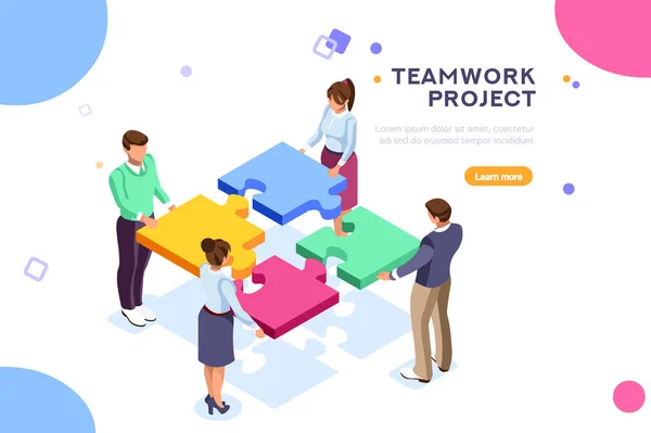 Conceptual Web Seo Illustration Landing Page Stylish Website Teamwork Project — Stock Vector