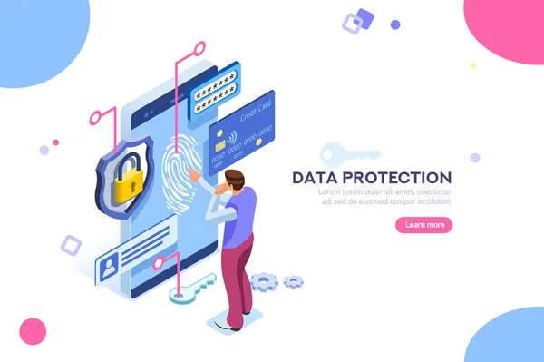 Conceito Protecção Dados Verificação Cartão Crédito Dados Acesso Software Como Gráficos Vetores