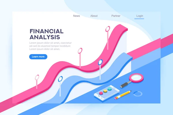 Concepto Administración Financiera Consultoría Para Rendimiento Empresa Concepto Análisis Estadísticas — Vector de stock