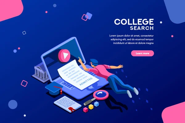 Lehre Und Forschung College Infografik Online Tutorial Kurse Seminare Kurse — Stockvektor