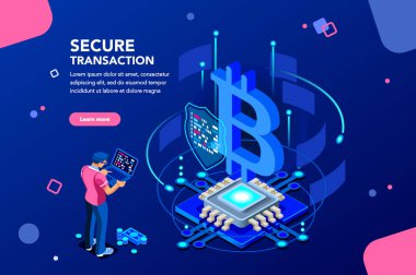 Sunucu işleme veri yedekleme, yazılım kesmek veya kilit donanım. Sanal zengin hareket para başarı kalkan iş için. Altcoins benim karakter düz izometrik konseptiyle vektör çizim