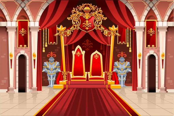 Дверь Замка Окна Древние Богатые Средневековые Произведения Искусства Королевской Броней — стоковый вектор