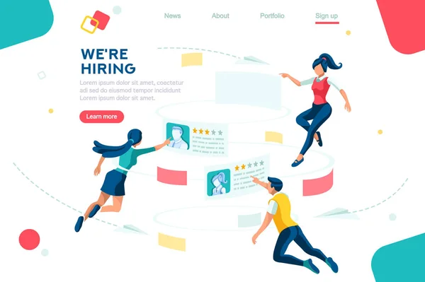 Infográfico Seleção Gerenciamento Emprego Apresentação Social Para Recrutamento Recursos Recrutamento — Vetor de Stock