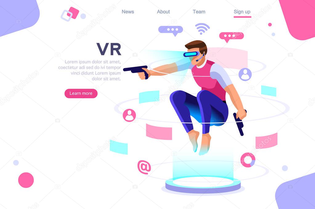 Visual images, virtual experience view. Cyberspace, flat multimedia work concept. Can use for web banner, infographics, hero images. Flat isometric vector illustration.