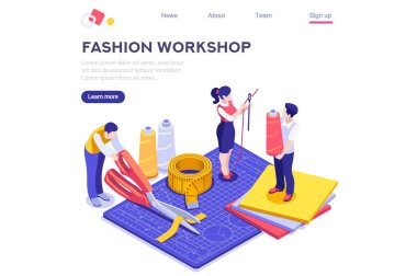 Profesyonel Moda Hobisi Simgesi, Basit İşaretler. Hobi sembolü. Moda Düz Vektör İllüstrasyon Isometric Banner.