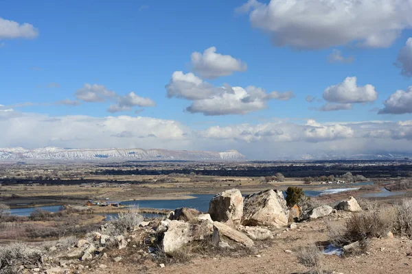 Uitzicht Grand Valley Van Dinosaur Hill Bij Fruita Colorado — Stockfoto