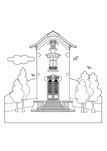 Векторна Ілюстрація Красивого Будинку Файл Eps — стоковий вектор
