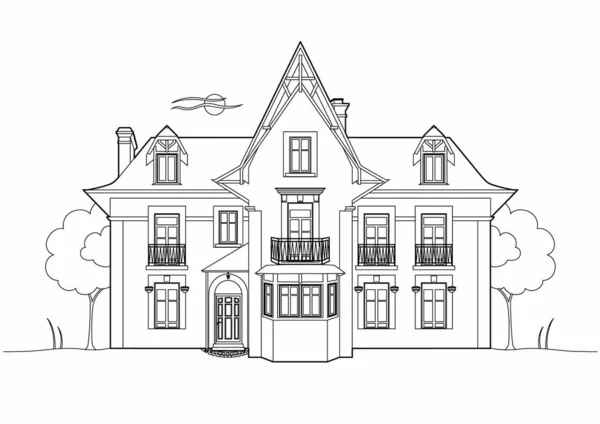 Ilustración Vectorial Hermoso Diseño Casa Archivo Eps — Vector de stock