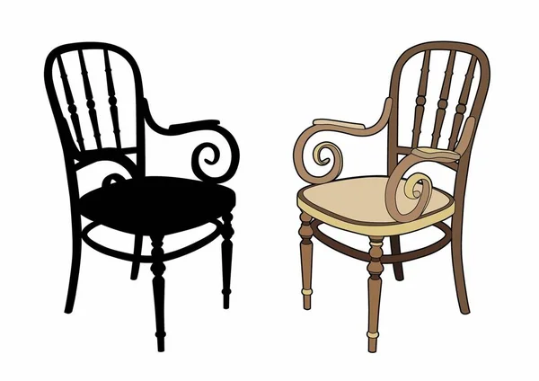 Vector Illustratie Van Twee Fauteuils Eps Bestand — Stockvector