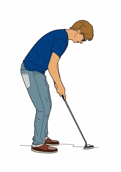 Bir golfçü profili Vektör illüstrasyon, Eps 10 dosyası