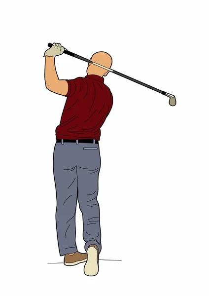 Vektor Illustration Golfare Tillbaka Eps Fil — Stock vektor