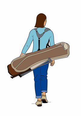 Bir golfçü geri Vektör illüstrasyon, Eps 10 dosya