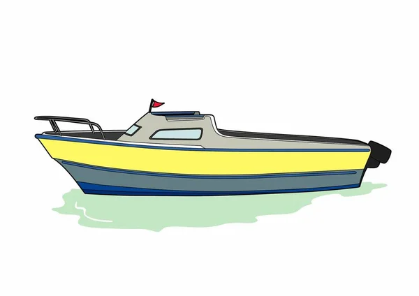 Vector Illustratie Van Een Motorboot Eps Bestand — Stockvector
