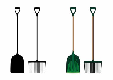 Bir kürek ve çatal Vektör illüstrasyon, Eps 10 dosyası