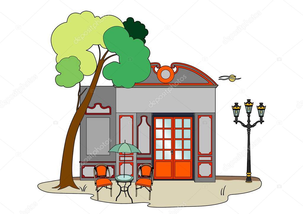 Vector illustration of a cafe terrace, EPS 10 file