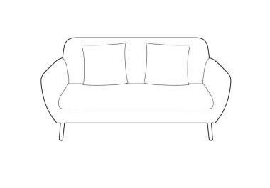 Oturma odasındaki mobilya illüstrasyonu, EPS 10 dosyası