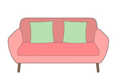 Oturma odasındaki kanepenin temsili, EPS 10 dosyası