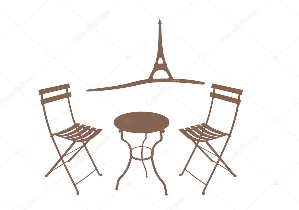 Vector illustration of,two chairs outside , EPS 10 file