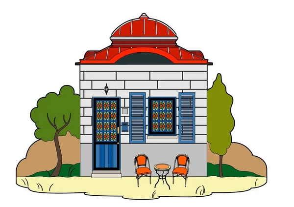 Ilustración Vectorial Una Linda Casita Archivo Eps — Archivo Imágenes Vectoriales