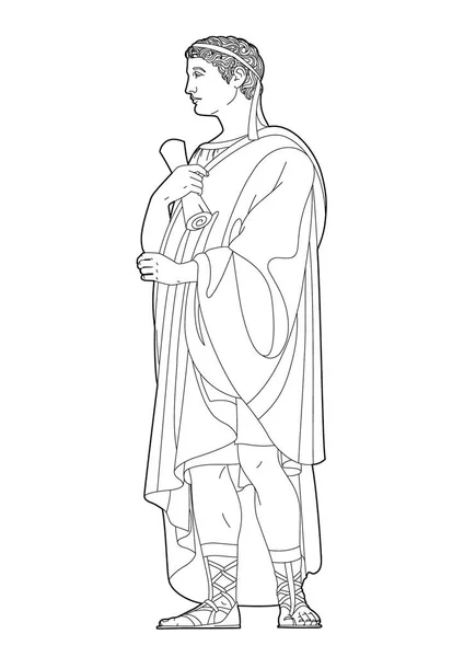 Vektorová Ilustrace Starověkého Římského Charakteru Soubor Eps — Stockový vektor