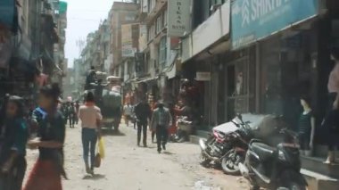 Katmandu, Nepal - 02 Nisan 2018: Katmandu insanların sıradan yaşam.