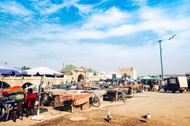 MOROCCO, ESSAOUIRA - MARCH 14, 2020: Fish market in the old port of the city.