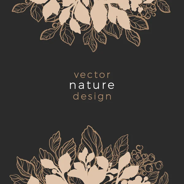 Tarjeta Floral Moderna Plantilla Dorada Con Textura Para Productos Lujo — Vector de stock