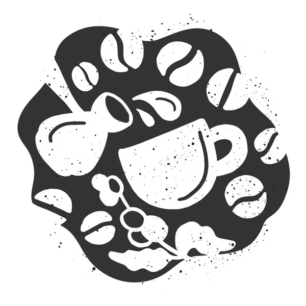 Natural Turkish Coffee Vector Symbol Recipe Handmade Illustration Shape Cup — Stock Vector