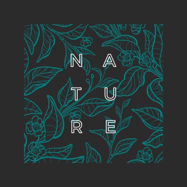 Vektör doğa şablonu. Botanik modern tasarım. Yeşil çay