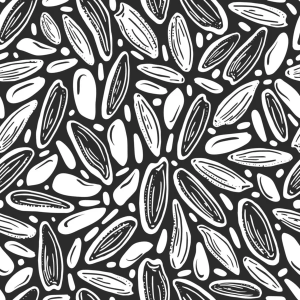 Rýže Slunečnicová Semínka Vektorový Vzorec Organické Grafické Pozadí Abstraktní Bílá — Stockový vektor