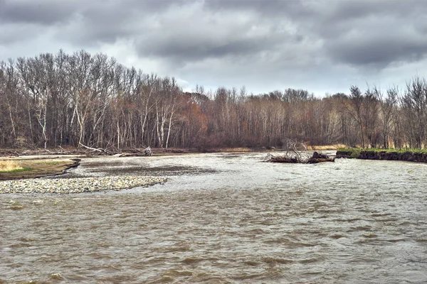 De rivier de Koeban vroege voorjaar — Stockfoto