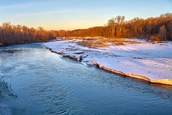 Kubań river w zimie Obrazek Stockowy