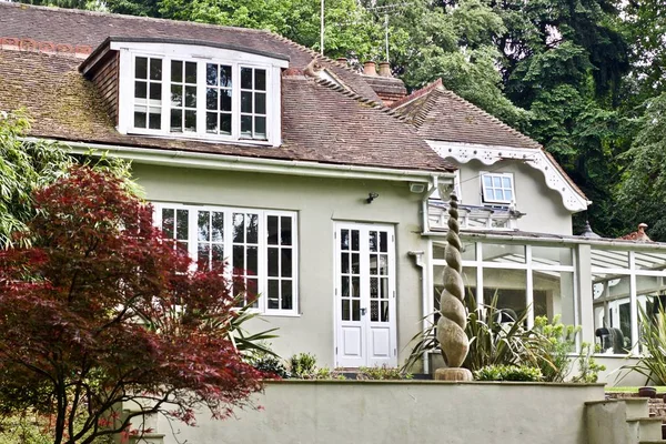 Jardin Vert Près Maison Concept Été Angleterre — Photo