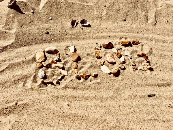 Kum Üzerinde Blog Yazıt Yaz Plaj Blog Kavramı — Stok fotoğraf