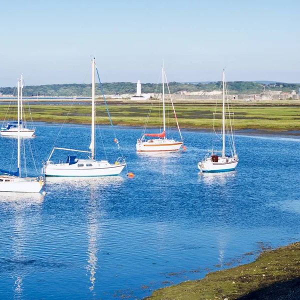 Blue Water Ocean Boats Water Summer Concept — Stock Photo, Image