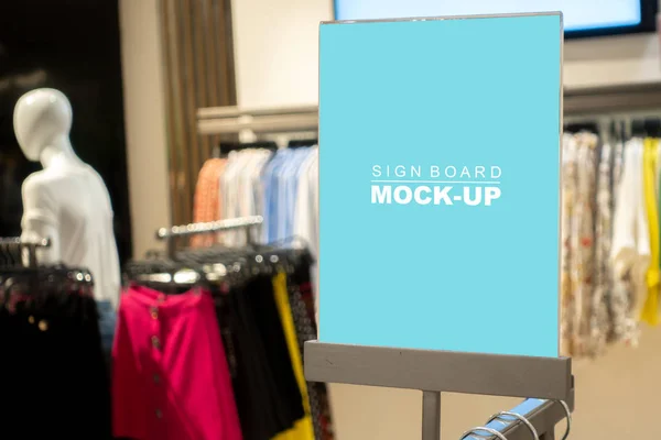 Mock up vertical banner or signboard promotion in shop clothing