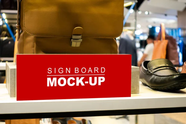 Mock up horizontal signboard show promotion in men fashion shop