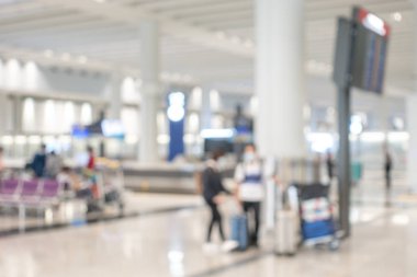 Uluslararası havaalanında bulanık arka plan