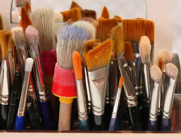 Brushes Various Colors Dimensions Painter — Stock Photo, Image