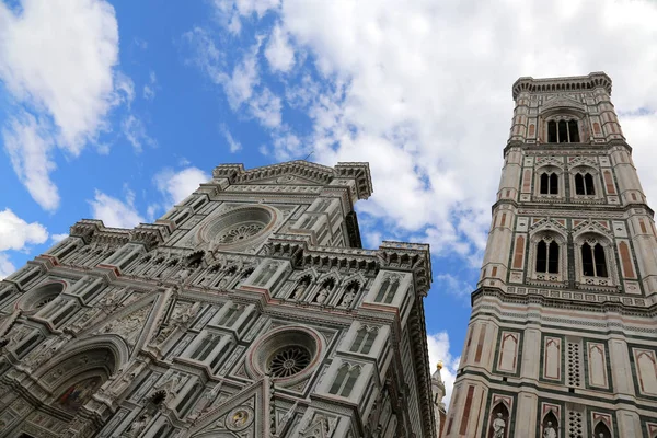 Fachada Catedral Santa María Flor Campanario Giotto Florencia Italia — Foto de Stock