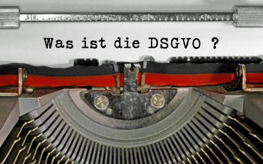 IST die Dsgvo metin anlamını Almanca Gdpr genel veri koruma yönetmeliği olduğunu. Avrupa Birliği Direktifi veri koruma ve gizlilik siyah mürekkep kullanarak eski daktilo ile Avrupa'nın tüm bireyler için hakkında bu