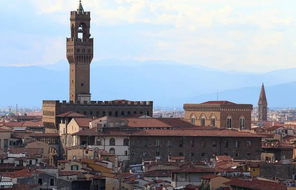 Torony Régi Palota Néven Palazzo Vecchio Olasz Nyelven Város Firenze — Stock Fotó