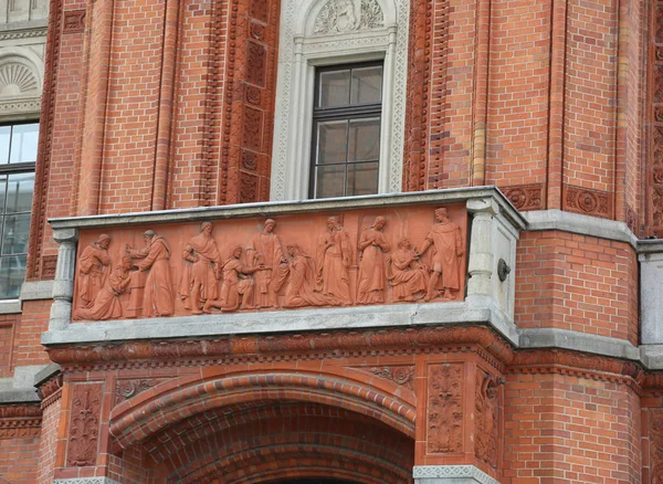 Detail Red Town Hall Historic Building Berlin Germany Called Rotes — Stock Photo, Image