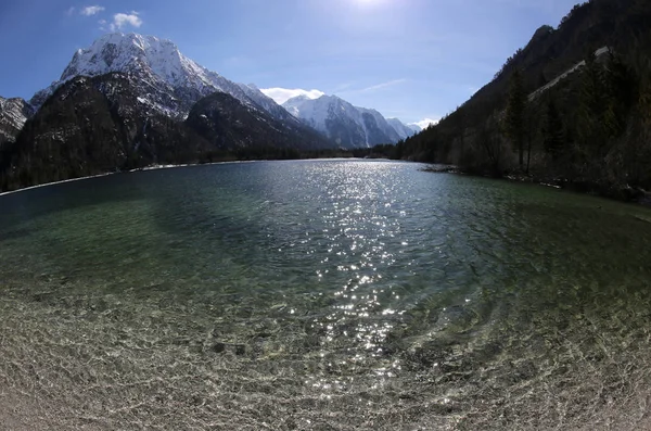 Lago Predil Norte Italia Cerca Ciudad Tarvisio — Foto de Stock