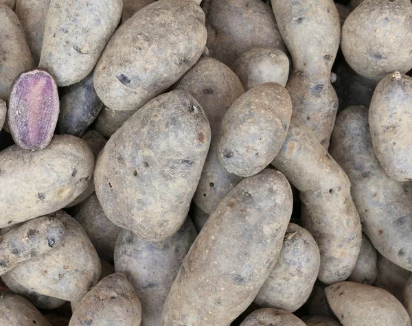Hintergrund Der Zum Verkauf Stehenden Rohen Kartoffeln — Stockfoto
