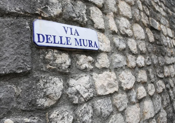 Nom Rue Qui Signifie Route Des Murs Dans Petite Ville — Photo