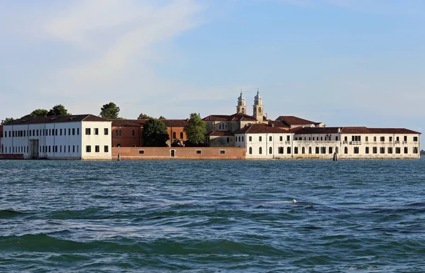 Piccola Isola Chiamata San Servolo Vicino Venezia Italia Gli Edifici — Foto Stock