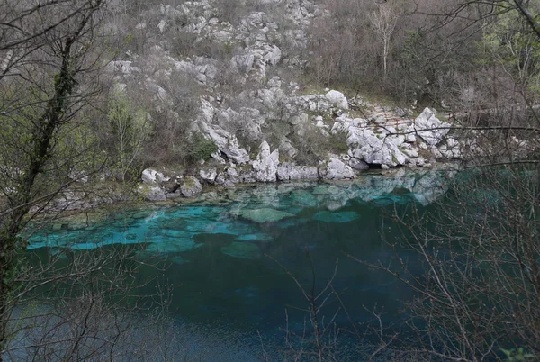 Kleiner Alpiner See Namens Cornino Norditalien Und Das Reine Wasser — Stockfoto